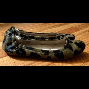 Camo hair on hide ballet flats